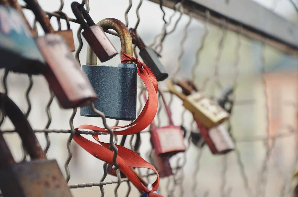 OpenSSL ile Kendinden İmzalı SSL Oluşturma 4 tel örgü üzerine takılmış birden çok asma kilit görseli