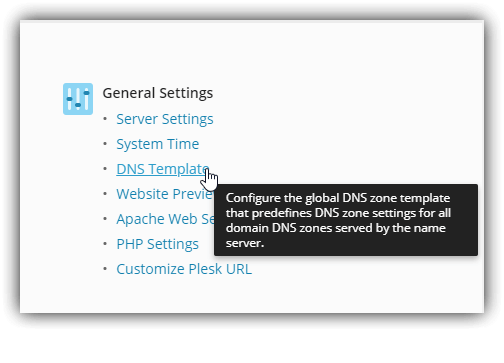 plesk general settings, genel ayarlarda dns yapılandırma, plesk dns yapılandırma