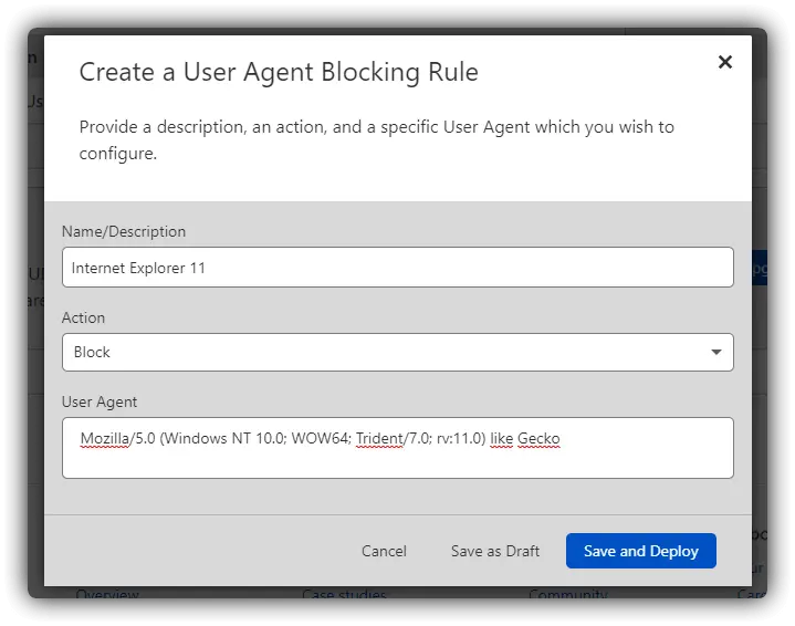 create user-agent rule cloudflare, user-agent yasaklama