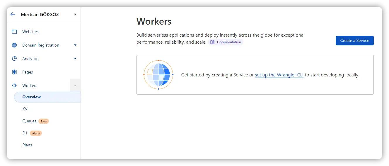 cloudflare workers create services, cloudflare create api