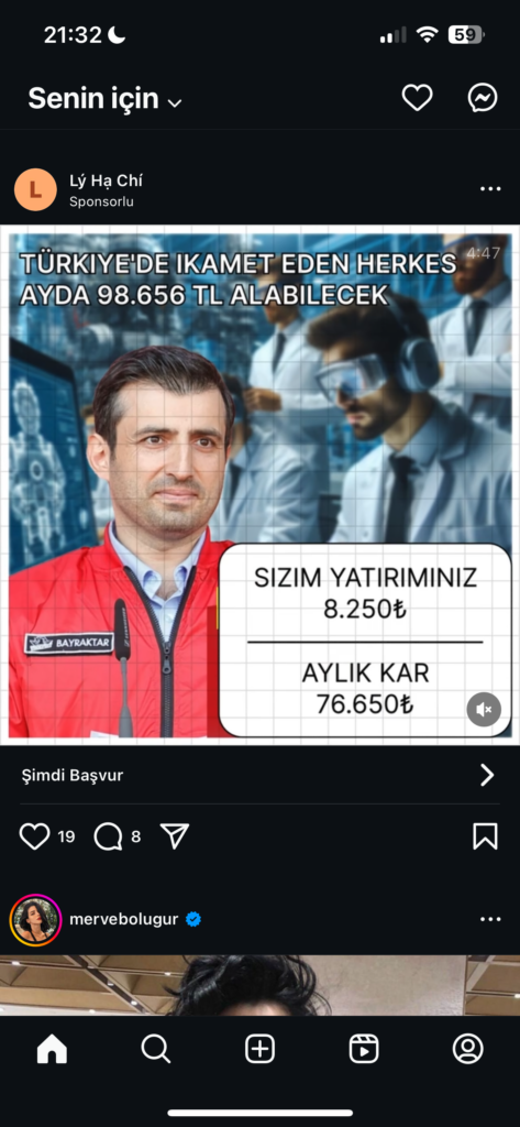 Dolandırıcıların Kullandığı Reklam Görselleri 9 Türkiye'de kazanç fırsatları ve yatırım fırsatları reklamı.