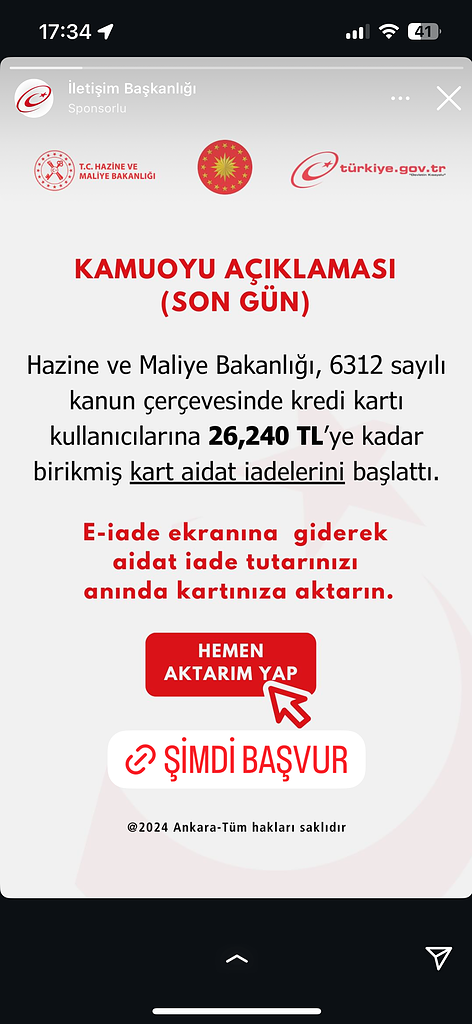 Dolandırıcıların Kullandığı Reklam Görselleri 72 Kredi kartı aidat iadesi, başvurun son günü.
