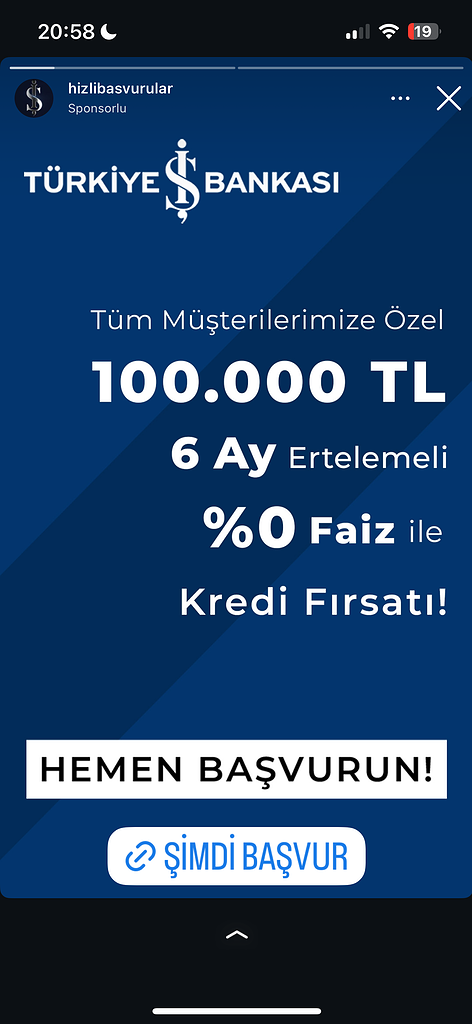 Dolandırıcıların Kullandığı Reklam Görselleri 80 Faizsiz kredi, 6 ay ertelemeli, şimdi başvurun.