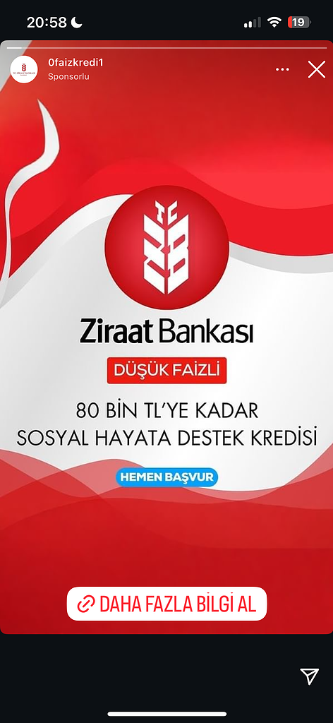 Dolandırıcıların Kullandığı Reklam Görselleri 58 Ziraat Bankası düşük faizli kredi kampanyası.