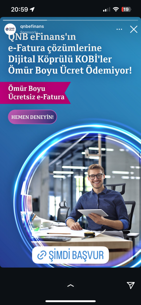Dolandırıcıların Kullandığı Reklam Görselleri 6 QNB eFinans e-fatura çözümleri ile tasarruf edin.