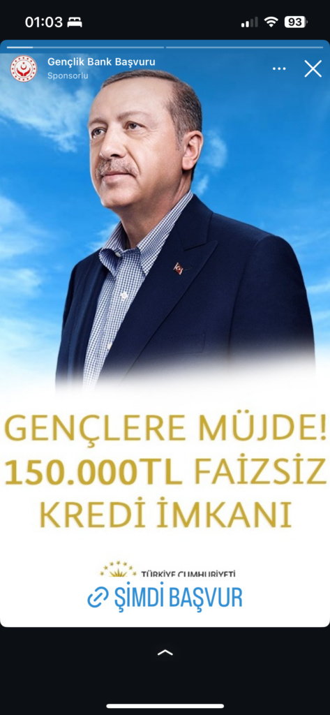 Dolandırıcıların Kullandığı Reklam Görselleri 14 Gençlere faizsiz kredi fırsatı, Başvurun!