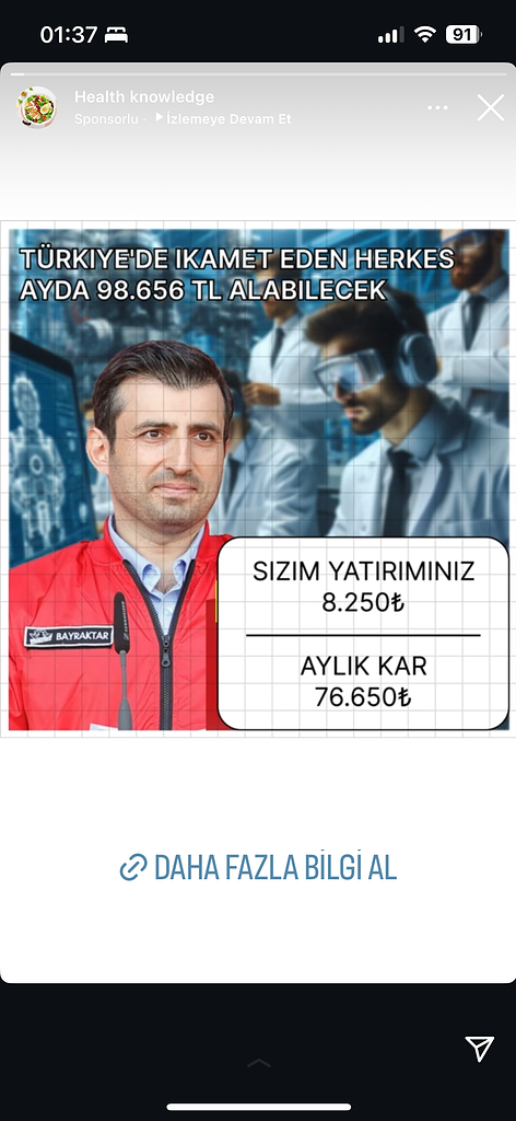 Dolandırıcıların Kullandığı Reklam Görselleri 37 Türkiye'de yatırım fırsatı ve aylık kazançlar.