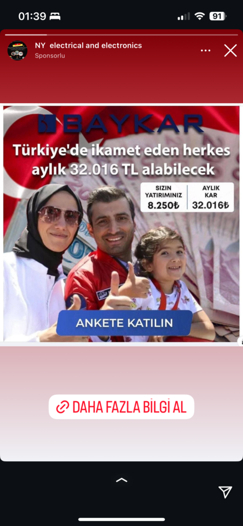 Türkiye'de yatırım kazancı fırsatı, ankete katılın.