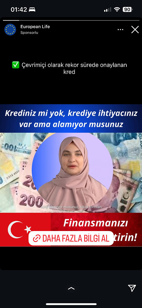 Dolandırıcıların Kullandığı Reklam Görselleri 27 Çevrimiçi kredi, hızlı onay, finansman desteği