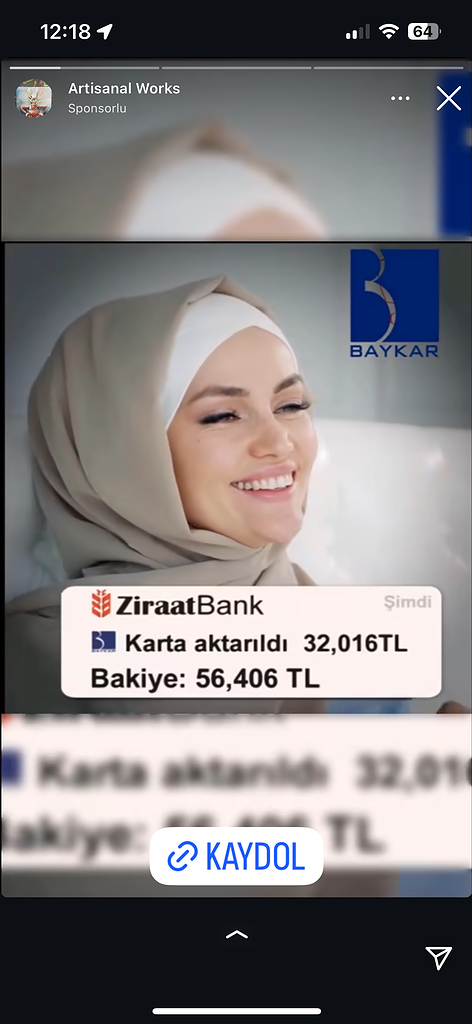 Dolandırıcıların Kullandığı Reklam Görselleri 23 Gülen kadın ve Ziraat Bankası para transferi.