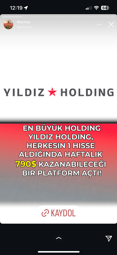 Dolandırıcıların Kullandığı Reklam Görselleri 71 Yıldız Holding yeni kazanç platformu duyurusu.