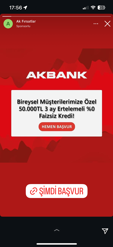 Dolandırıcıların Kullandığı Reklam Görselleri 76 AKBANK bireysel kredi fırsatı, hemen başvurun.