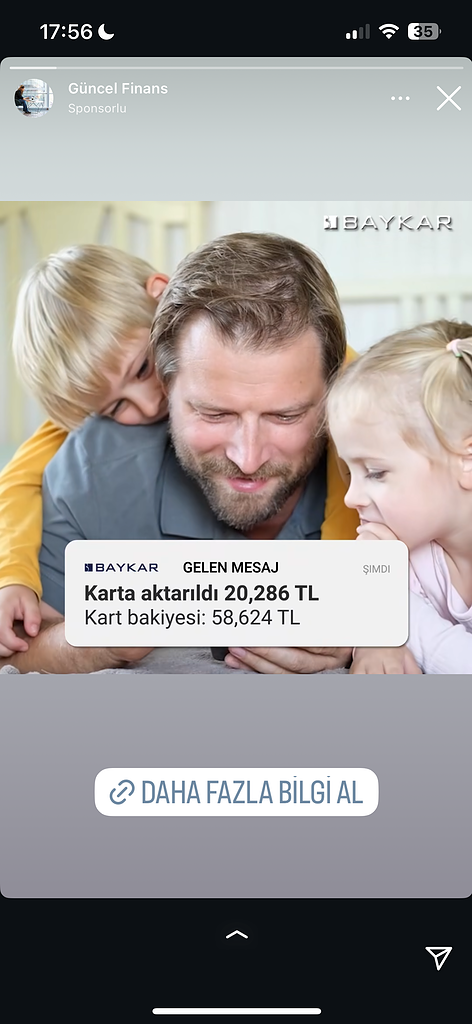 Dolandırıcıların Kullandığı Reklam Görselleri 24 Baba çocuklarıyla mutlu mesaj okuyor.