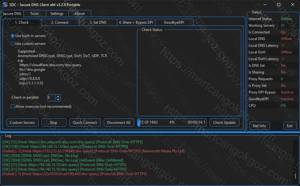 Yasaklı Sitelere Giriş: DNSveil Kullanım Rehberi 3 dnsveil dns tarama yapma adimi gorsel1